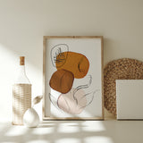 Shades of Brown Subhanallah Nordic Abstract Arabic Calligraphy Modern Islamic Wall Art Print