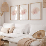 Set of 3 Light Pink Subhanallah Alhamdulillah Allahuakbar Arabic Calligraphy Modern Abstract Islamic Wall Art Print