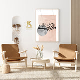 Fazkuruni Azkurkum So Remember Me.. Pink & Grey Watercolour Abstract Arabic Calligraphy Islamic Wall Art Print 2022 New Home Gift Black Line