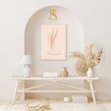 Alhamdulillah Peach, Blush Pink Floral Watercolour Abstract Arabic Calligraphy Islamic Wall Art Print 2022 Line Art Home Gift New Home