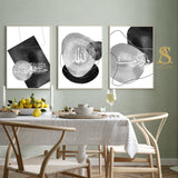 Set of 3 Grey Black White Watercolour Ayatul Kursi Remember Me Sufficient is Allah Modern Abstract Islamic Wall Art Print 2022