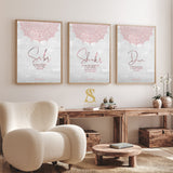 Set of 3 Grey & Pink Mandala of Dua Shukr Sabr Watercolour English Calligraphy Quranic Verse Ayah Islamic  Wall Art Print 2022