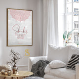 Shades Of Pink & Grey Watercolour Shukr Arabic Calligraphy Mandala Quran Verse Gratitude Islamic Wall Art Print 2022 New Home Gift Eid