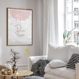 Shades Of Pink & Grey Watercolour Dua Arabic Calligraphy Mandala Quran Verse Prayer Islamic Wall Art Print 2022 New Home Gift