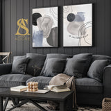 Set of 2 Kalimah LailahaillAllah Grey Black White Islamic Abstract Watercolour Arabic Calligraphy Wall Art Print 2022 New Home