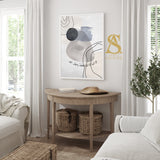 Kalimah Lailaha Ilallah Islamic Faith Black White & Grey Watercolour Abstract Arabic Calligraphy Islamic Wall Art Print 2022 New Home