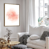Set of 2 Start with Bismillah End WIth Alhamdulillah Pink Watercolour Islamic Abstract Arabic Calligraphy Wall Art Print 2022 New Home Gift