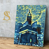 The Blessed Kaaba Makkah Art Modern Islamic Wall Art Mecca Masjid Al Haram Printed Stretched Canvas Islamic Wall Ar