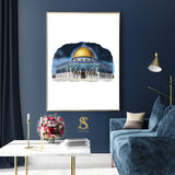 Dome Of The Rock Watercolour Palestine Design Islamic Wall Art Islamic Art Print