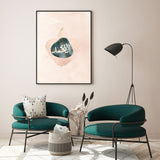 Allahamdulillah Emerald Green & Pink Nordic Abstract Islamic Wall Art Print With Gold