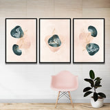 Set of 3 Emerald Green & Pink Nordic Abstract Tasbeeh Subhanallah Alhamdulillah Allahhuakbar Arabic Calligraphy Islamic Wall Art Print Tasbi