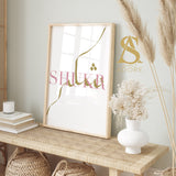 Shukr Thankfulness Typography Pink & Sage Green Watercolour Islamic Abstract Arabic Calligraphy Wall Art Print 2022 New Home Gift Line Art