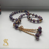 Purple & Gold Crystal Tasbih 33 Bead Tasbih Islamic Prayer Beads Eid Gift Ramadan Gift Nikah Favours Wedding Favours