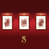 Set of 3 Maroon Burgandy Watercolour Painting Tasbeeh Subhanallah Alhamdulillah Allahhuakbar Arabic Calligraphy Islamic Wall Art Print Prints