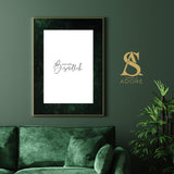 Start With Bismillah Emerald Green Abstract Islamic Wall Art Print