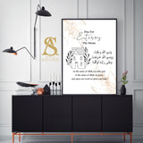 Dua Upon Entering The Home Black & Gold Englihs Arabic Calligraphy Islamic Wall Art Print Paintbrush Abstract Modern Islamic Print