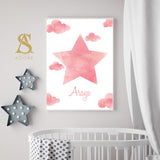 Shades Of Pink Personalised Star Clouds Children's Islamic Wall Art Print Kids Bedroom Nursery Girls Room Islamic Kids Print