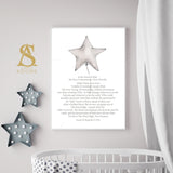Grey Children's Ayatul Kursi Moon Teddy Bear Protection Dua English Translation Watercolour Islamic Wall Art Print Islamic Art Kids Prints