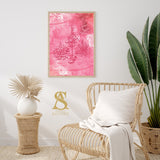 Shades Of Pink Abstract Watercolour Background Shahada Tasbi Tasbeeh Zikir Arabic Calligraphy Islamic WallArt Print Prints Gift