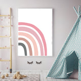 Shades of Pink Rainbow Children's Wall Art Print Kids Bedroom Nursery Girls Room