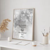 Grey & White Watercolour Floral Quote Be Fruitful Wherever Allah Has Planted You Islamic Abstract Arabic Calligraphy Wall Art Print 2022 New Home Gift