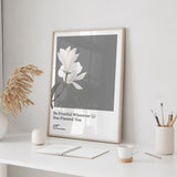 Grey And White Watercolour Floral Quote Be Fruitful Wherever Allah Has Planted You Islamic Abstract Arabic Calligraphy Wall Art Print 2022 New Home Gift