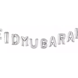 Set of 10 Large 16" (40cm) Silver Eid Mubarak Foil Letter Balloons Eid Decoration Decor Gift Party Ideas