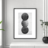 Set of 3 Doors to Jannah Paradise Heaven Black & Grey Vintage Abstract Islamic Wall Art