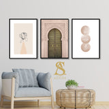 Beige Morocco Gallery Collection - Set of 3 Tasbi Subhanallah Alhamdulillah Allah Hu Akbar Muhammad Islamic Wall Art Print Eid Gift Present