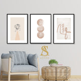 Beige Set of 3 Tasbi Subhanallah Alhamdulillah Allah Hu Akbar Muhammad Islamic Wall Art Print Eid Gift Present