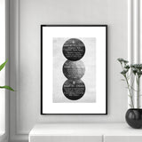 Set of 3 Doors to Jannah Paradise Heaven Black & Grey Vintage Abstract Islamic Wall Art