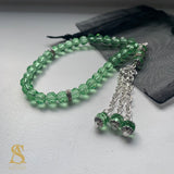 Mini Light Green & Silver Tasbih 33 Bead Tasbih Islamic Prayer Beads Eid Gift Ramadan Gift Nikah Favours Wedding Favours Kids