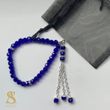 Mini Navy Blue & Silver Tasbih 33 Bead Tasbih Islamic Prayer Beads Eid Gift Ramadan Gift Nikah Favours Wedding Favours Kids