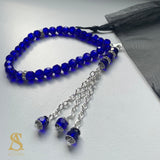 Mini Navy Blue & Silver Tasbih 33 Bead Tasbih Islamic Prayer Beads Eid Gift Ramadan Gift Nikah Favours Wedding Favours Kids