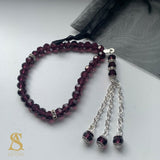 Mini Purple & Silver Tasbih 33 Bead Tasbih Islamic Prayer Beads Eid Gift Ramadan Gift Nikah Favours Wedding Favours Kids