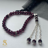 Mini Purple & Silver Tasbih 33 Bead Tasbih Islamic Prayer Beads Eid Gift Ramadan Gift Nikah Favours Wedding Favours Kids