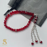 Mini Red & Silver Tasbih 33 Bead Tasbih Islamic Prayer Beads Eid Gift Ramadan Gift Nikah Favours Wedding Favours Kids