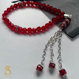 Mini Red & Silver Tasbih 33 Bead Tasbih Islamic Prayer Beads Eid Gift Ramadan Gift Nikah Favours Wedding Favours Kids