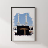 The Kabah Watercolour Painting Masjid al Haram House of Allah Modern Islamic Wall Art Print