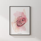 And He is With You Wherever You Are Pink Watercolour Arabic Calligraphy Modern Islamic Wall Art Print