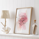 Pink Watercolour Bismillah Arabic Calligraphy Modern Islamic Wall Art Print