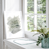 Set of 3 Sage Green Watercolour Painting Tasbeeh Subhanallah Alhamdulillah Allahhuakbar Arabic Calligraphy Islamic Wall Art Print Prints