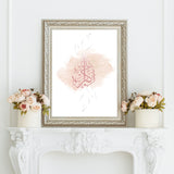Light Pink Abstract Allahuakbar Arabic Calligraphy Modern Islamic Wall Art Print