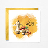 Ramadan Mubarak Card English Calligraphy Wax Sealed Option Available Islamic Greeting Card