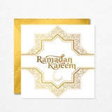 Ramadan Mubarak Card Gold And White English Calligraphy Wax Sealed Option Available Islamic Greeting Card