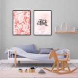 Set of 2 - Remembrance of Allah & Pink Roses Islamic Wall Art Prints