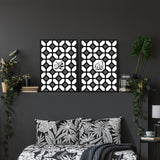 Grey Diamonds Allah Monochrome Islamic Wall Art Print