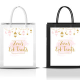 Personalised Eid Gift Bag Pink & Gold Lantern Mosque Kids Eid Mubarak Gift Bag For Eid Party Present White Black