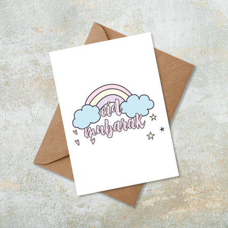 Children's Eid Mubarak Rainbow Islamic Eid Card