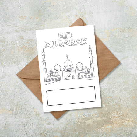 Children's Colour In Your Eid Card Eid Mubarak Islamic Card